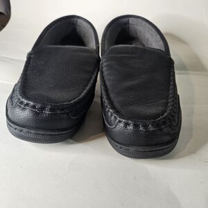 My Slippers Women's Black Leather Slippers